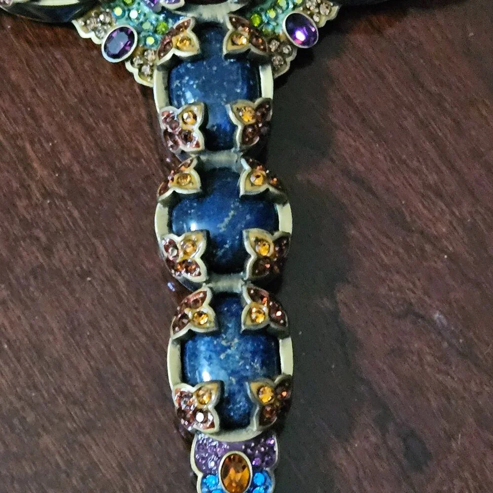 UNICORN RARE JAY STRONGWATER BLUE LAPIS CROSS NATIVITY CRYSTAL FIGURINE OBJET